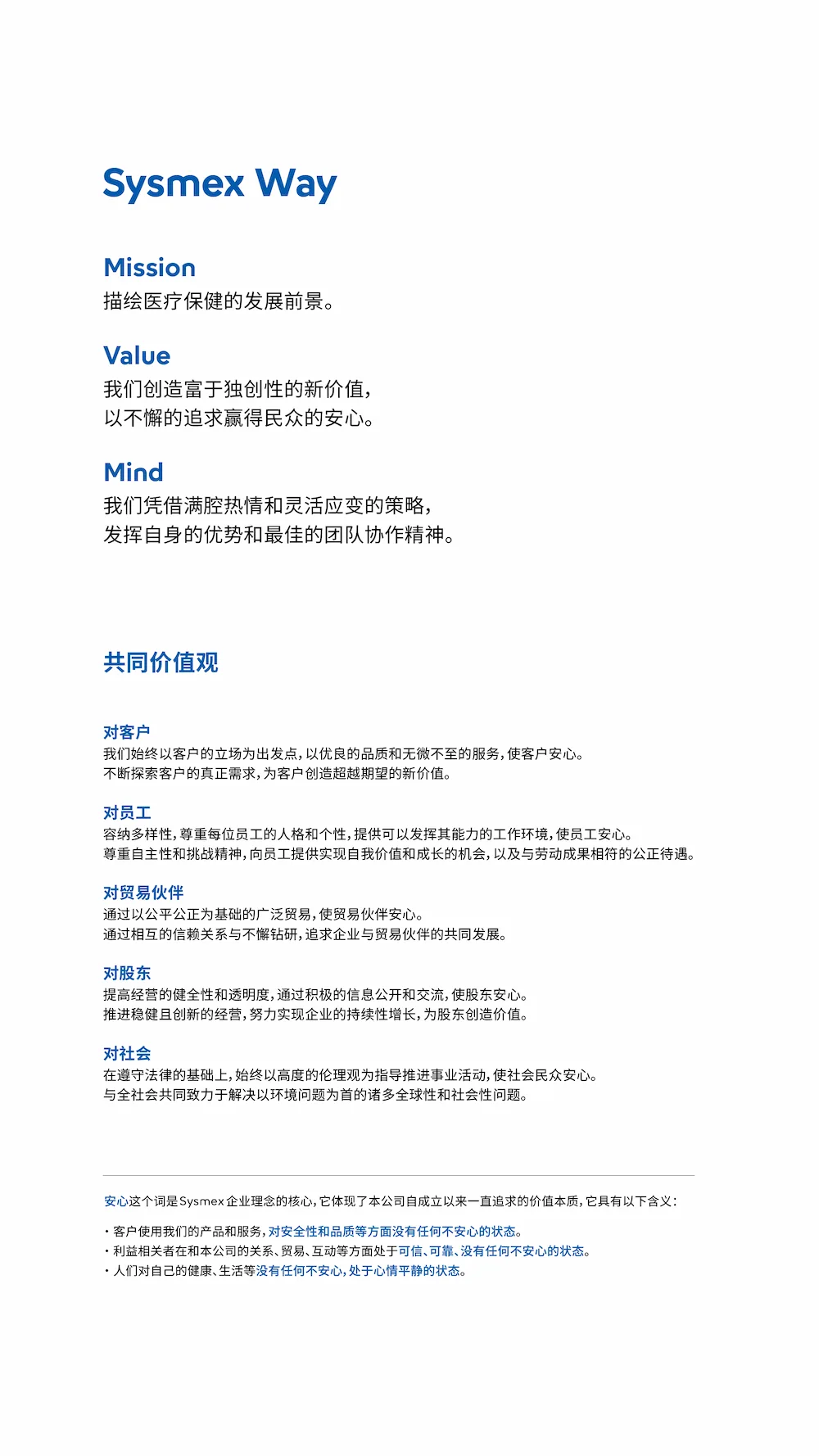 企業理念（中国語）