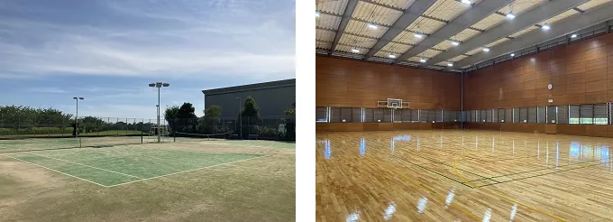 テニスコート、体育館(ソリューションセンター)