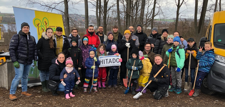 Tree planting by HITADO employees (1,300 trees planted)