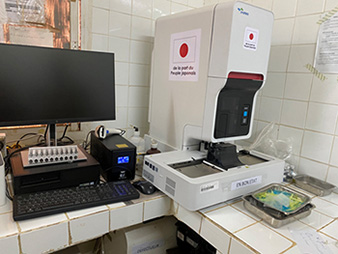 Malaria diagnostic analyzer  installed at Issaka Gazobi Maternity Hospital