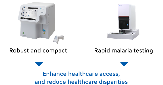 Enhance healthcare access and reduce healthcare disparities through robust and compact design and rapid malaria testing