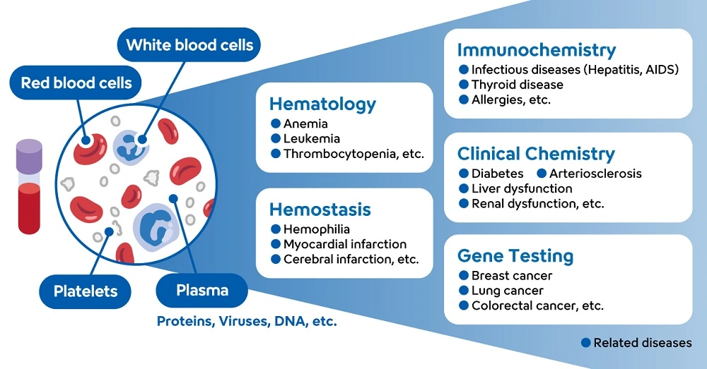 Types of blood tests and the diseases they reveal