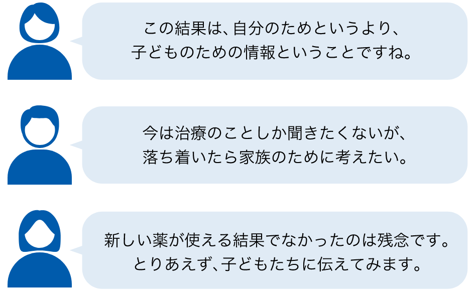 がん遺伝子パネル検査で「遺伝性腫瘍の可能性がある」との結果を開示された患者さんの声