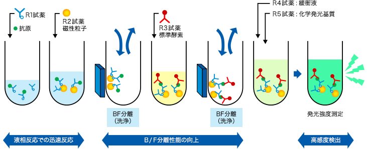 シスメックスのタンパク測定技術の流れ図